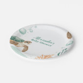 Schattigee Waterverf Zee Schildpad Papieren Bordje (Gekanteld)