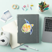 Schattigee Waterverf Zee Schildpad Sticker (iPad Cover)