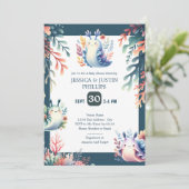 Schattigee Waterverf Zee Slugs Ocean Baby shower Kaart (Staand voorkant)