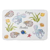 Schattigee waterverf zeebodembewoners badmat (Voorkant)