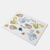 Schattigee waterverf zeebodembewoners deurmat (Schuin)