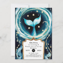 Schattigee Waterverf Zeemeermin Verjaardag