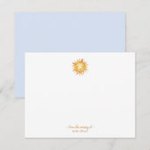 Schattigee waterverf zon Baby jongen kwekerij Bedankkaart (Voorkant / Achterkant)