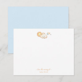 Schattigee waterverf Zonnesterren en wolken Dank u Bedankkaart