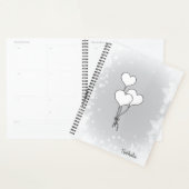 Schattigee Waterverf Zwart Wit Hart Planner (Display)