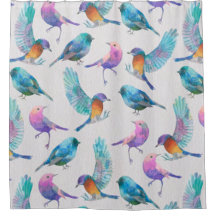 Schattigee Waterverven Kleurrijke Vogels