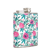 Schattigee Waterverven Red Flowers Heupfles (Rechts)