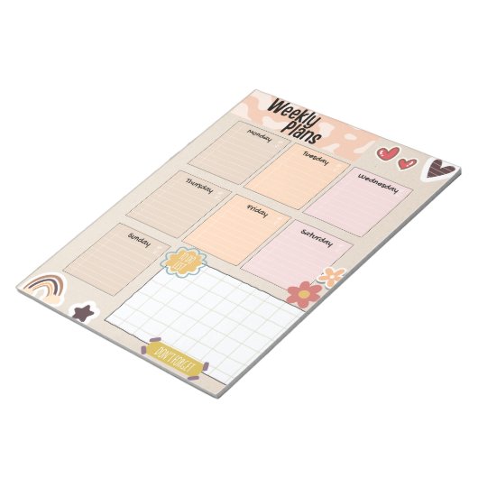 Schattigee weekplanner & to-do list Notitieblok (Schuin)