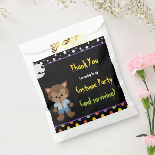Schattigee weerwolf Boy Halloween Kostuumfeest Bedankzakje (Gezegeld)