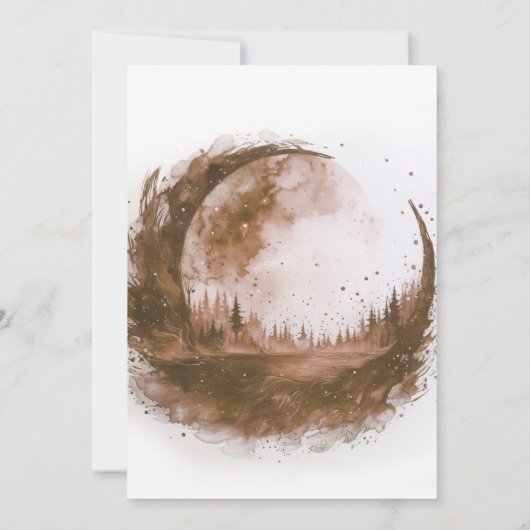 Schattigee weerwolf en pompoen Waterverf Kaart (Achterkant)