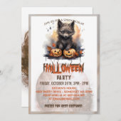 Schattigee weerwolf en pompoen Waterverf Kaart (Voorkant / Achterkant)