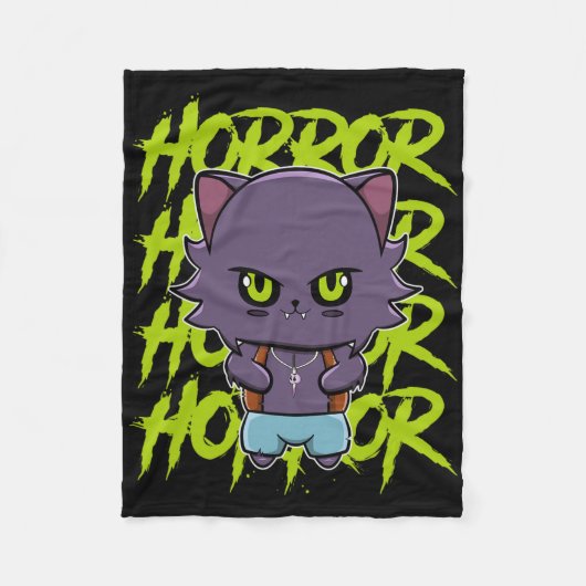 Schattigee weerwolf wolf wolf en anime horror lyca fleece deken (Voorkant)