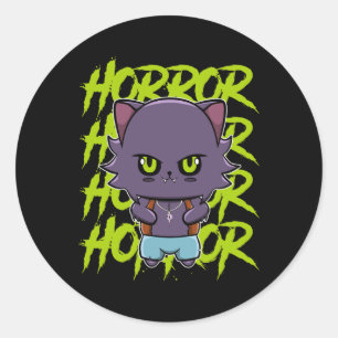 Schattigee weerwolf wolf wolf en anime horror lyca ronde sticker
