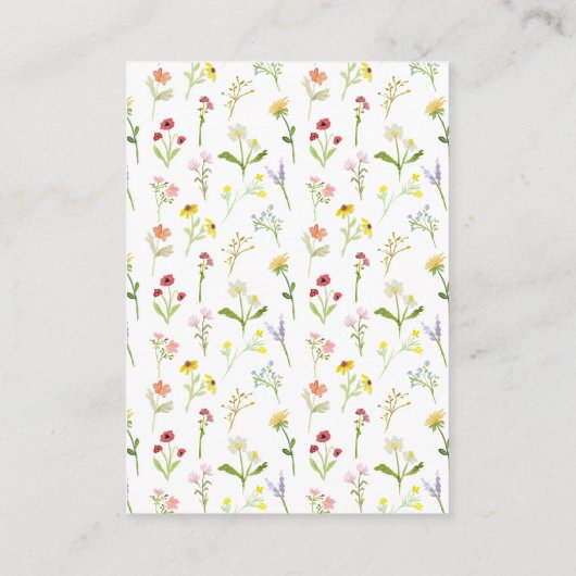 Schattigee weide kleine wilde bloem boek voor baby informatiekaartje (Achterkant)