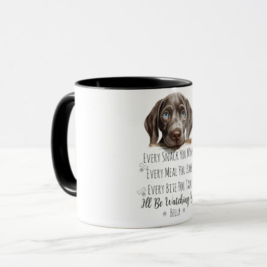 Schattigee Weimaraner Dog Funny Custom Mok (Voorkant links)