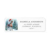 Schattigee Weimaraner Dog Winter Waterverf Adres Etiket (Voorkant)