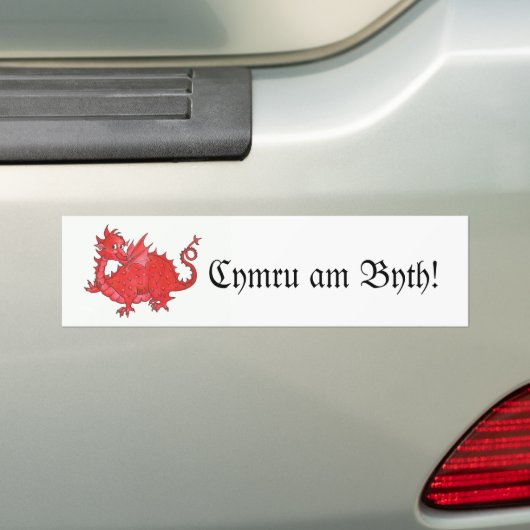  Schattigee Welsh Red Dragon Bumpersticker (Op auto)