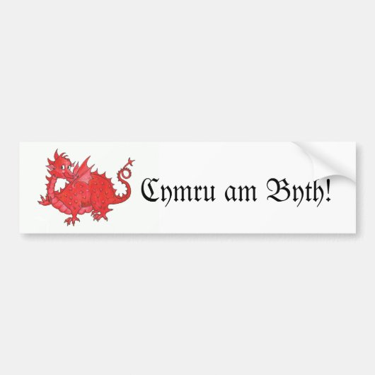  Schattigee Welsh Red Dragon Bumpersticker (Voorkant)