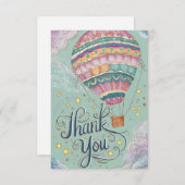 Schattigee wensen Hete Luchtballon Bedankkaart (Voorkant / Achterkant)