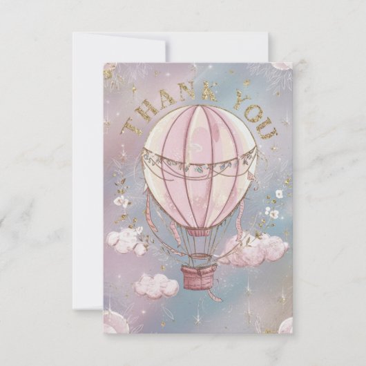 Schattigee wensen Hete Luchtballon Bedankkaart (Voorkant)