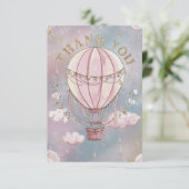 Schattigee wensen Hete Luchtballon Bedankkaart (Staand voorkant)