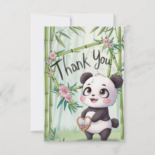 Schattigee wensen Panda Bedankkaart (Voorkant)
