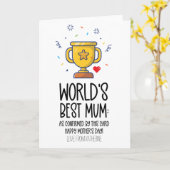 Schattigee werelden Beste Mum Funny Moederdag Kaart (Gele Bloem)