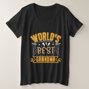 Schattigee wereld's beste Oma woord kunst Grote Maat T-shirt