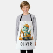 Schattigee Werknemer Dinosaurus op een Graafmachin Schort (Gedragen)