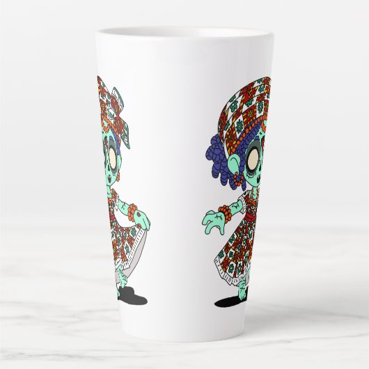 Schattigee West-Afrikaanse zombie Latte Mok (Voorkant)