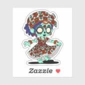 Schattigee West-Afrikaanse zombie Sticker (Vel)