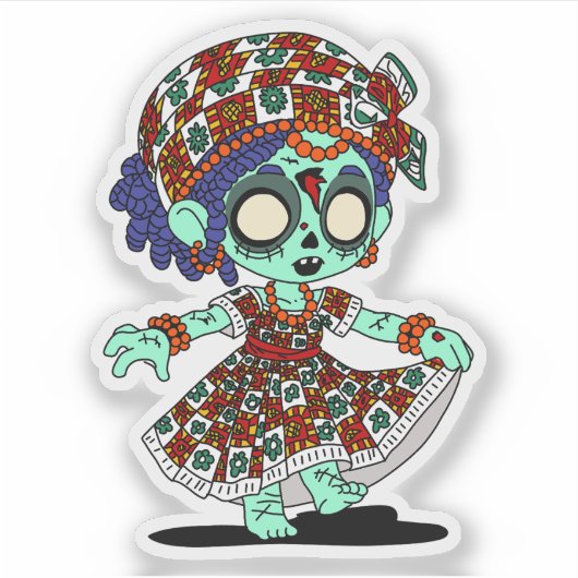 Schattigee West-Afrikaanse zombie Sticker (Voorkant)