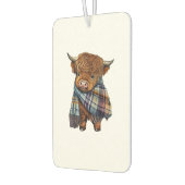 Schattigee West Highland Koe Baby met Plaid sjaal  Luchtverfrisser (Links)