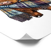 Schattigee West Highland Koe Baby met Plaid sjaal Poster (Hoek)