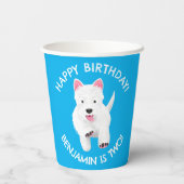 Schattigee West Highland terrier gepersonaliseerde Papieren Bekers (Achterkant)