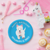 Schattigee West Highland terrier gepersonaliseerde Papieren Bordje (Feest)