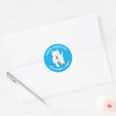 Schattigee West Highland terrier gepersonaliseerde Ronde Sticker (Envelop)