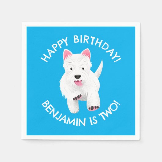 Schattigee West Highland terrier gepersonaliseerde Servet (Voorkant)