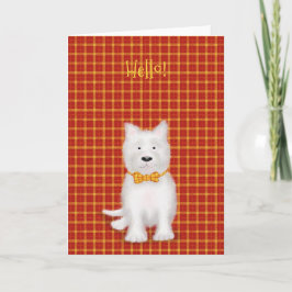 Schattigee West Highland terrier 'hallo' kaart