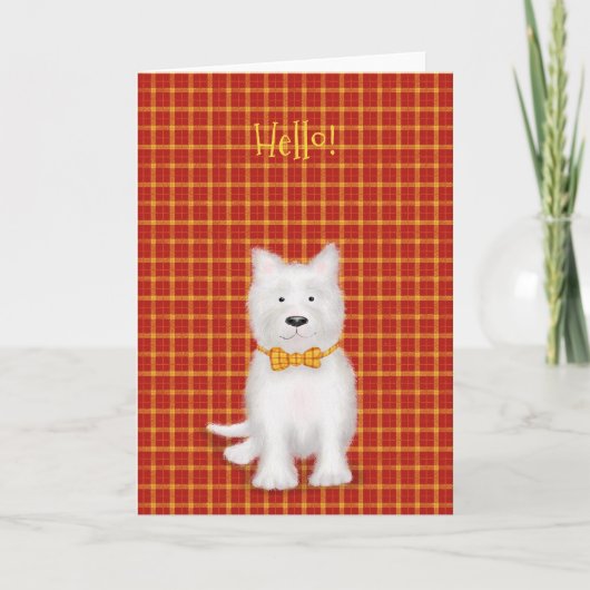 Schattigee West Highland terrier 'hallo' kaart (Voorkant)