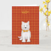Schattigee West Highland terrier 'hallo' kaart (Gele Bloem)