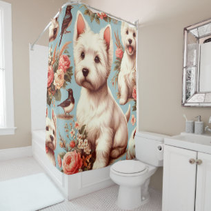 Schattigee West Highland White Terrier Douchegordijn