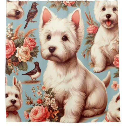  Schattigee West Highland White Terrier Douchegordijn (Voorkant)