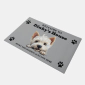 Schattigee West Highland White Terrier Hond Foto Deurmat (Schuin)