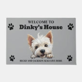 Schattigee West Highland White Terrier Hond Foto Deurmat (Voorkant)
