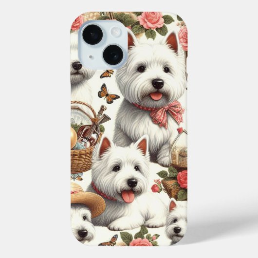 Schattigee West Highland White Terrier naadloos Case-Mate iPhone Case (Achterkant)