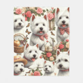Schattigee West Highland White Terrier naadloos Fleece Deken (Voorkant)