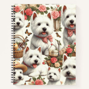 Schattigee West Highland White Terrier naadloos Notitieboek