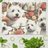 Schattigee West Highland White Terrier naadloos Theedoek (Gevouwen)