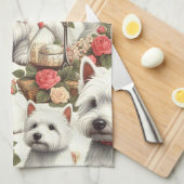 Schattigee West Highland White Terrier naadloos Theedoek (Quarter Fold)